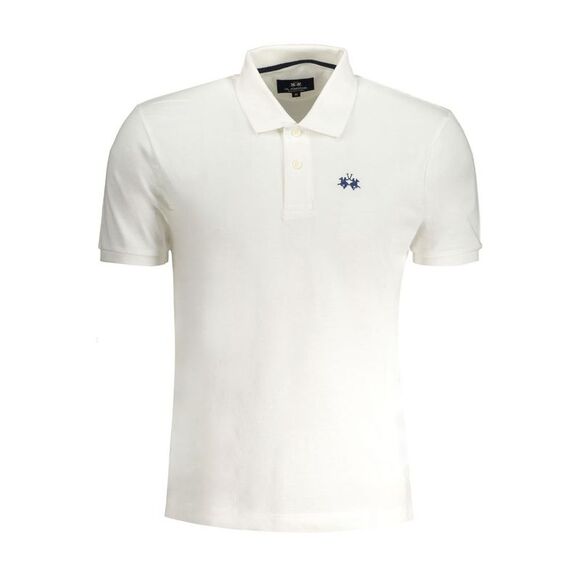 La Martina White Cotton Men Polo Men's Shirt